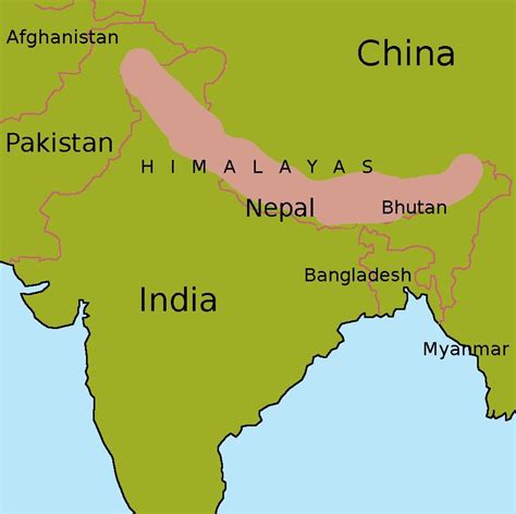 Himalayan Mountains: India Map With Himalayan Mountains