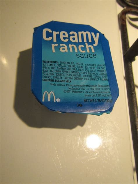 Creamy Ranch Sauce @ McDonald's-110cals, 1g net carb. | Noodles and ...