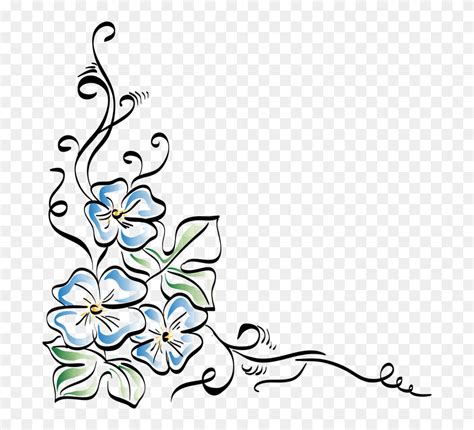 Download Border Flower Design Drawing Clipart (#5352392) - PinClipart