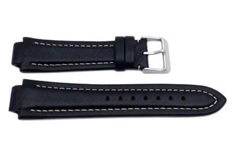 Genuine Swiss Army Black Leather Peak II 20mm Watch Strap | Total Watch ...