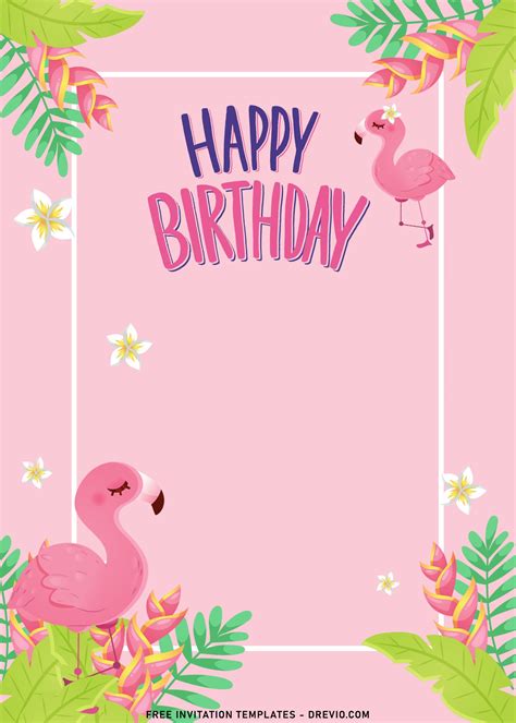 11+ Tropical Summer Pink Flamingo Birthday Invitation Templates | Download Hundreds FREE ...