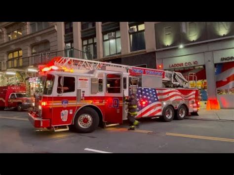 FDNY 10 House Responding to a Fire Call + On Scene - YouTube