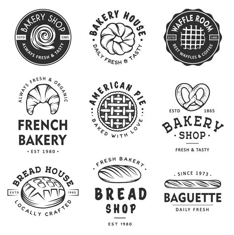 Bakery Logo, Pattern, Template Set | Bakery logo design, Bakery logo, Logo design