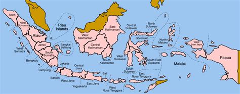 Landkarte Indonesien (Provinzen) : Weltkarte.com - Karten und Stadtpläne der Welt