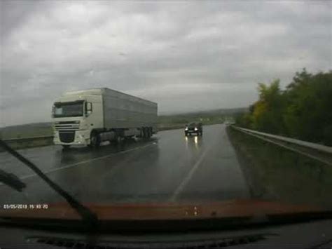 Truck Skidding on Highway on Wet Roads || ViralHog - YouTube