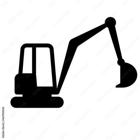 Mini digger pictogram icon. Clipart image isolated on white background Stock Vector | Adobe Stock