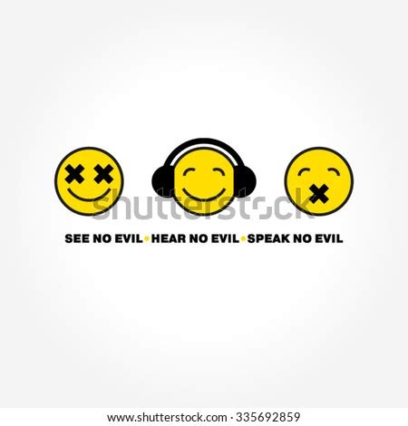 Emoticon Three Monkeys Vector - 335692859 : Shutterstock