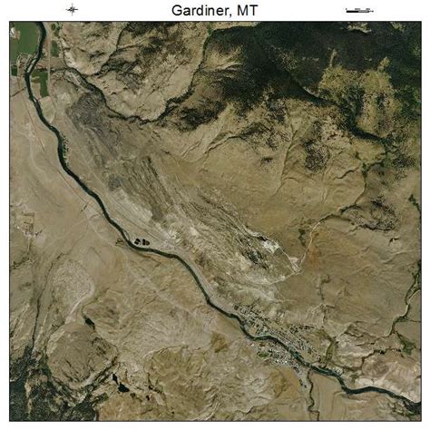 Aerial Photography Map of Gardiner, MT Montana