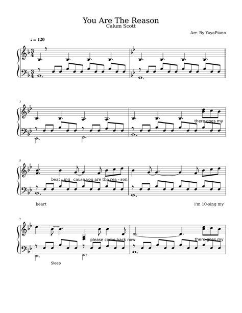 You Are The Reason sheet music for Piano download free in PDF or MIDI