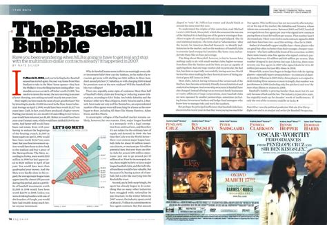 The Baseball Bubble | Esquire | APRIL 2009