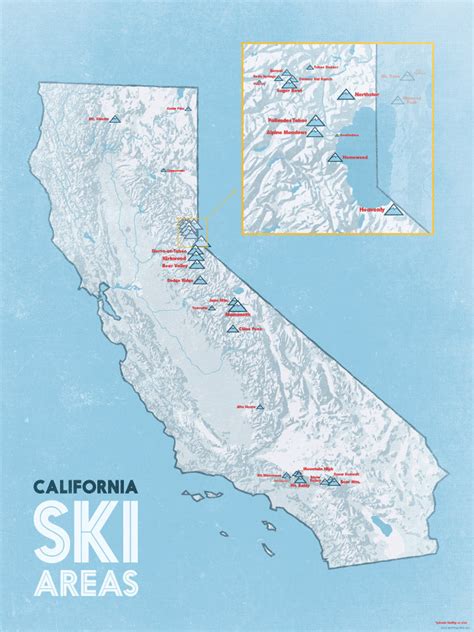 California Ski Resorts Poster Map - Best Maps Ever