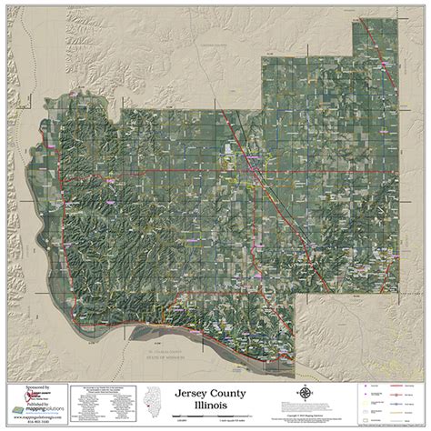 Jersey County Illinois 2018 Aerial Wall Map, Jersey County Illinois ...