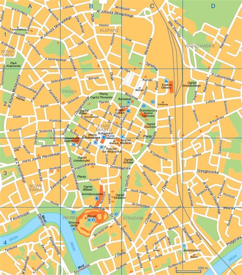 Kraków tourist map