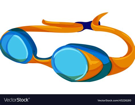 Water pool goggles cartoon Royalty Free Vector Image