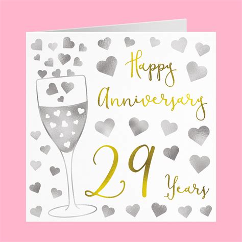 29th Wedding Anniversary Card Happy Anniversary 29 Years | Etsy