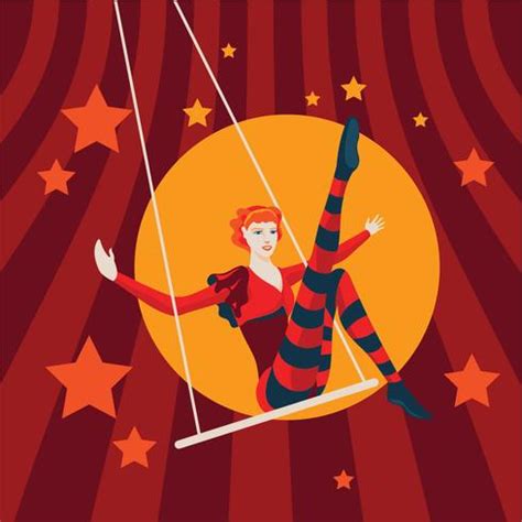 Vintage Illustration of Beautiful Trapeze Artist 246081 Vector Art at Vecteezy