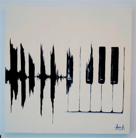 Piano keys. Sound. Music. Original oil painting 40x40 cm Sound Music ...