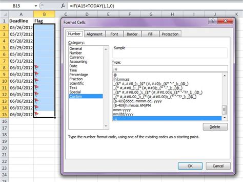 How to conditional format Excel 2010 to trigger flag icon in new column, based on due dates ...