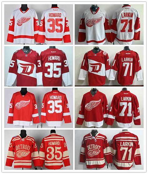 2021 NHL Detroit Red Wings Hockey Jerseys #35 Jimmy Howard #71 Dylan ...