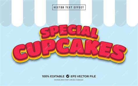 Premium Vector | Special cupcake text effect