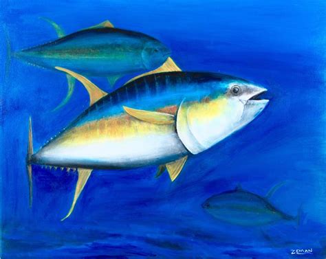 Yellowfin Tuna Painting by Ron Zeman | Saatchi Art