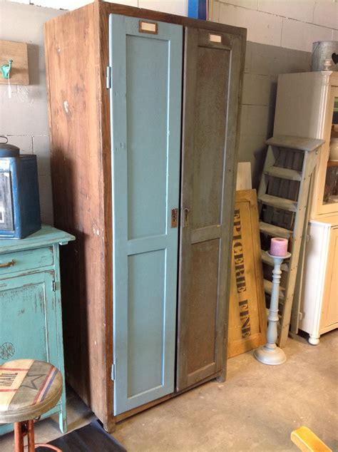 Old wooden locker | Tall cabinet storage, Wooden lockers, Locker storage