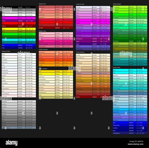 Mega set of color shades. Color shade chart Stock Vector Image & Art ...