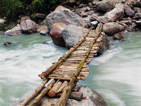 rivers, Bridges, Stones, Nepal, Himalaya, Nature Wallpapers HD ...