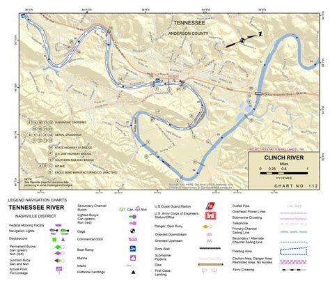 Tennessee River Chart 112 - Clinch River Map by US Army Corps of Engineers | Avenza Maps