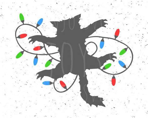 an animal with christmas lights on it's body and its tail is silhouetted against a white background