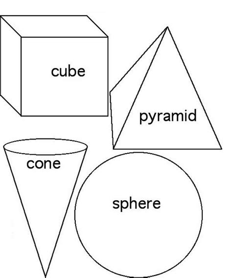 Awesome 3D Basic Shapes Coloring Page - NetArt