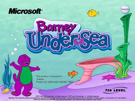 Barney Under the Sea promo art, ads, magazines advertisements - MobyGames