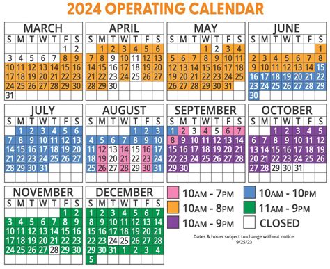 Dollywood Operating Calendar 2025 - Helen Kristen