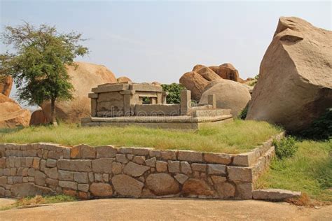 An Ancient Temple Complex Hemakuta Hill in Hampi, Karnataka, India. Stock Image - Image of hindu ...