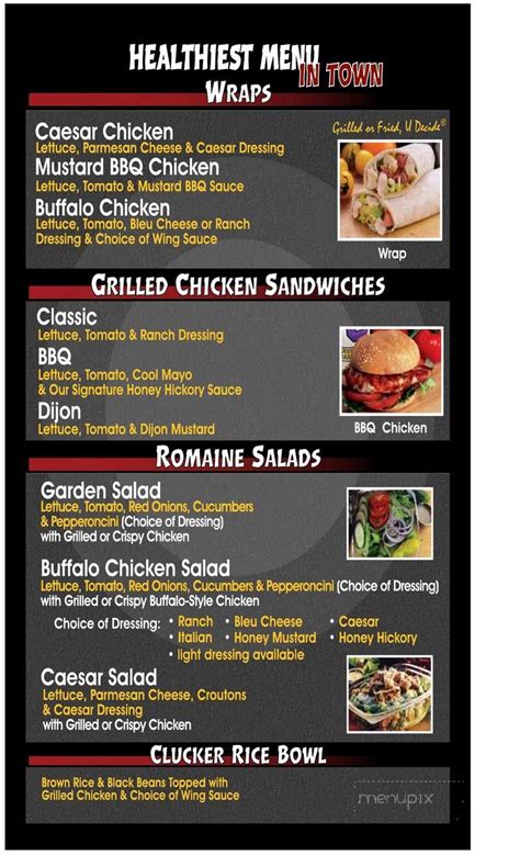 Menu of Cluck U Chicken in Avenel, NJ 07001