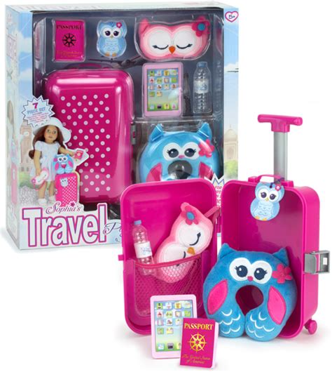 American Girl doll 7 piece travel suitcase & accessory set - The Doll Boutique