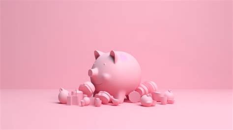 Premium AI Image | Pink piggy bank on a pink background