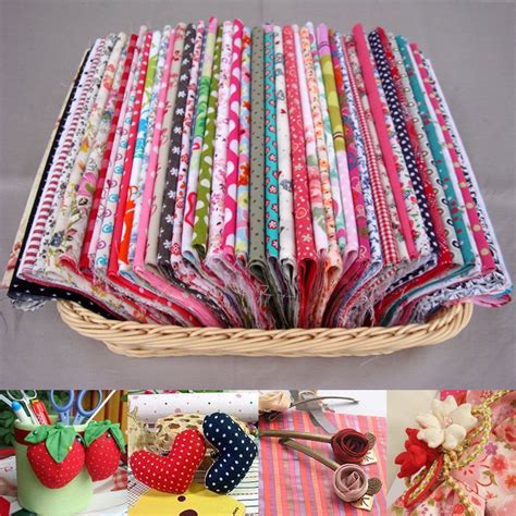 50-100pcs Pre-Cut Cotton Fabric Assorted Color Floral Fabrics for Craft ...