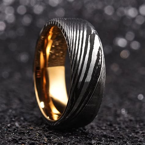 Damascus Steel Wedding Ring - Unicun