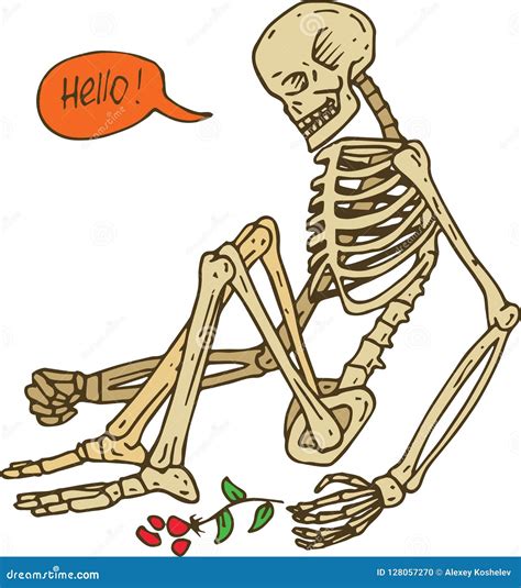 Sitting Skeleton Cartoon Vector | CartoonDealer.com #17681619