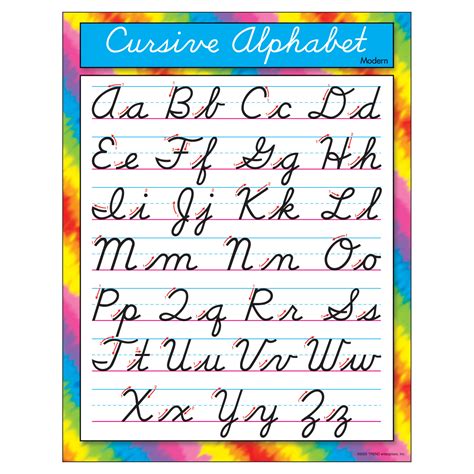 Cursive Letters Chart Printable - Printable Word Searches