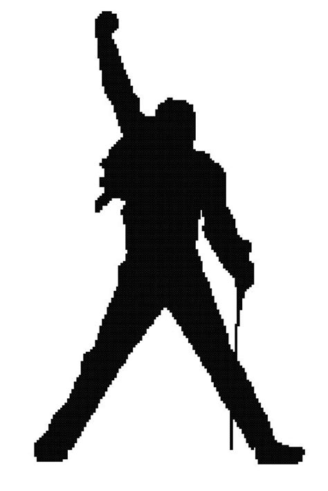 Freddie Mercury Silhouette Queen PDF Digital Cross Stitch | Etsy