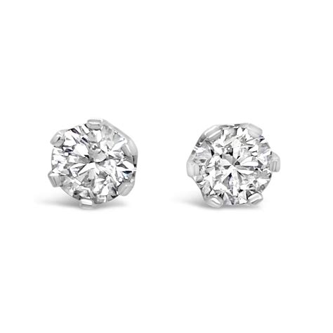 Platinum Diamond Stud Earrings - Gold River Jewellers