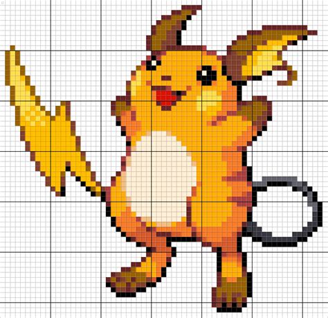 Raichu | Pixel art pokemon, Pokemon cross stitch, Pokemon pattern