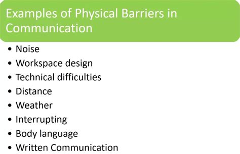 Physical Barriers To Communication