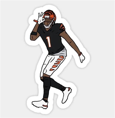 Jamarr Chase Griddy Celebration Glossy Sticker 3, Water Resistant ...