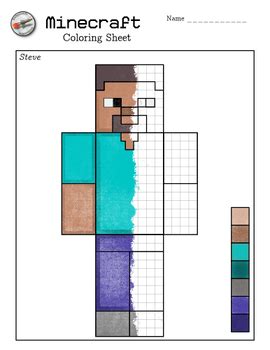 Minecraft Steve Pixel Art Template