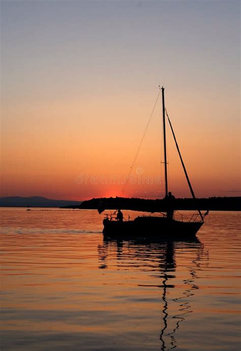 Boat And Rocks Silhouette Picture. Image: 103733