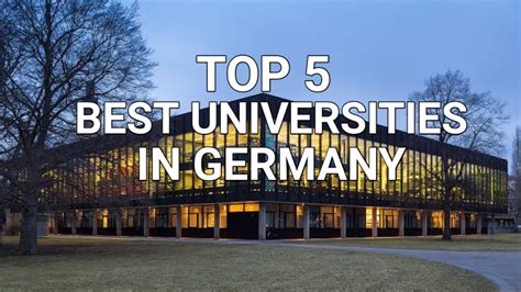 TOP 5 BEST UNIVERSITIES IN GERMANY || MASTERS IN GERMANY || NO TUITION ...