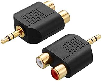 3.5mm to RCA Adapter, Borsuer 2Pcs Gold Plated 3.5mm Stereo TRS Male to ...